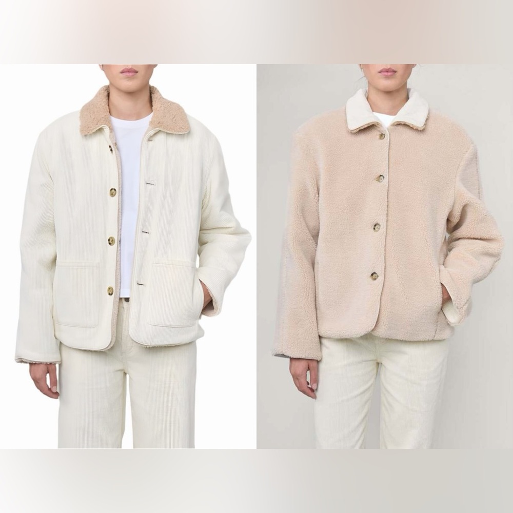 Still Here Townes Unisex Reversible Jacket - Milk Corduroy - Size M